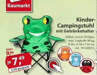 Sonderpreis Baumarkt Kinder-campingstuhl Mit Getränkehalter Angebot