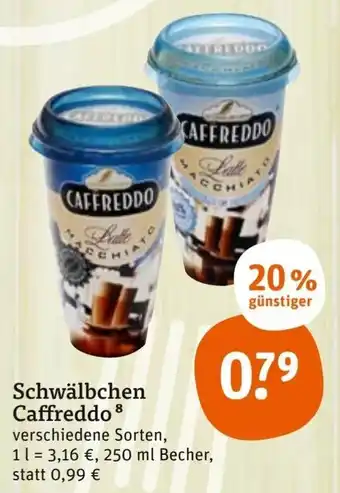 tegut Schwälbchen Caffreddo 250 ml Becher Angebot