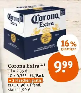 tegut Corona Extra 10 x 0,355 L Fl. Angebot