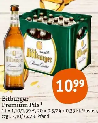 tegut Bitburger Premium Pils 20x0,5 L/24x0,33 L Angebot