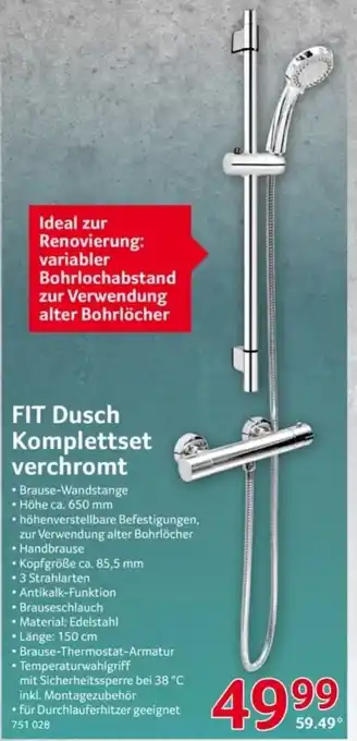 Selgros Fit Dusch Komplettset verchromt Angebot