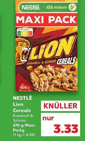 Kaufland Nestlé Lion Cereals Karamel & Schoko Maxi-packg. Angebot