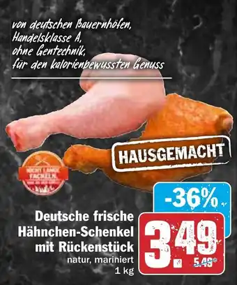 Hit Dt. frische Hahnchen-Schenkel mit Ruckenstuck 1kg Angebot