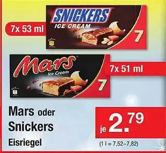 Zimmermann Mars Oder Snickers Eisriegel Angebot