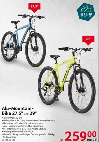 Selgros Sprick Cycle Alu Mountain Bike 27,5" und 29" Angebot