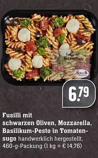 Scheck-in-Center Fusilli Mit Schwarzen Oliven, Mozzarella, Basilikum-pesto In Tomaten Sugo Angebot