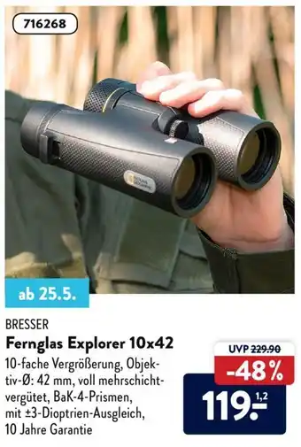 Aldi Süd Bresser Fernglas Explorer 10x42 Angebot