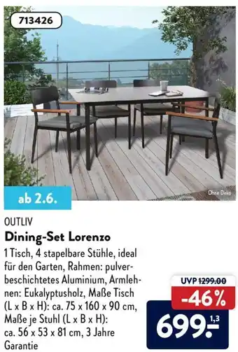 Aldi Süd Outliv Dining Set Lorenzo Angebot