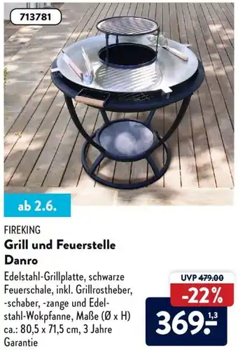 Aldi Süd Fireking Grill und Feuerstelle Danro Angebot