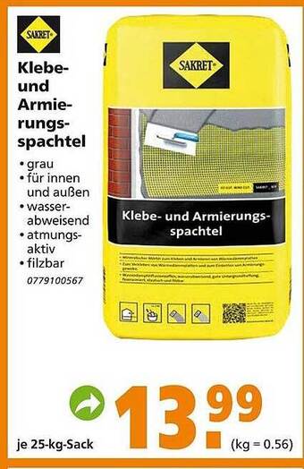 Globus Baumarkt Klebe- Und Armie-rungs-spachtel Sakret Angebot