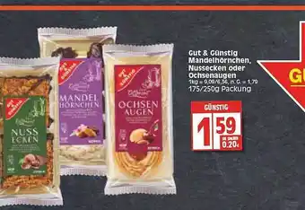 Edeka Gut & Günstig Mandelhörnchen Nussecken Oder Ochsenaugen Angebot