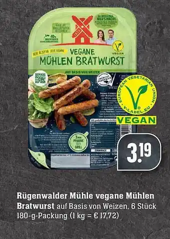 Edeka Rügenwalder Mühle Vegane Mühlen Bratwurst Angebot