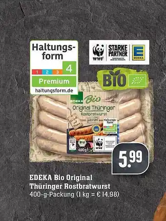 Edeka Edeka Bio Original Thüringer Rostbratwurst Angebot