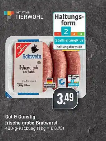 Edeka Gut & Günstig Frische Grobe Bratwurst Angebot