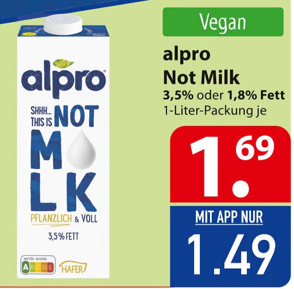 Alpro Not Milk Angebot