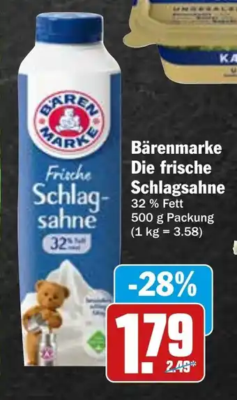 Hit Barenmarke Schlagsahne 500ml Angebot