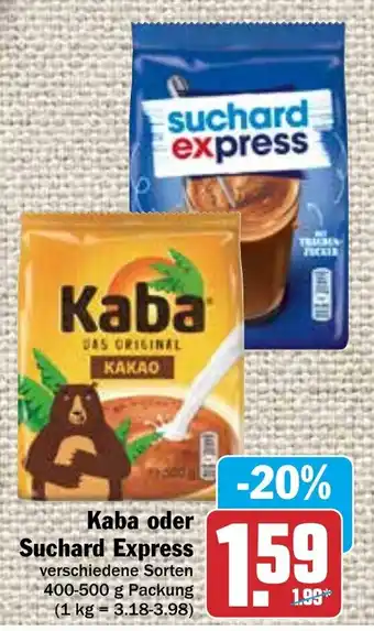 Hit Kaba o. Suchard Express 400-500g Angebot