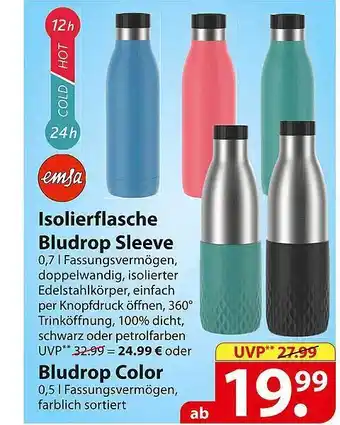 Famila Nord Ost Emsa Isolierflasche Bludrop Sleeve Oder Color Angebot