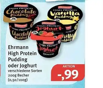 Feneberg Ehrmann High Protein Pudding Oder Joghurt Angebot