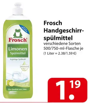 Famila Nord Ost Frosch Handgeschirrspülmittel 500/750 ml Flasche Angebot