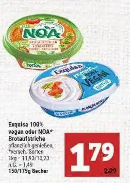 Marktkauf Exquisa 100% Vegan Oder Noa Brotaufstriche Angebot