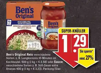 Scheck-in-Center Ben's Original Reis Oder Sauce Angebot