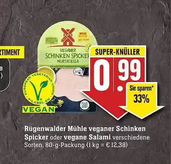 Scheck-in-Center Rügenwalder Mühle Veganer Schinken Spicker Oder Vegane Salami Angebot