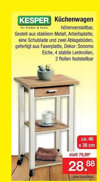 Zimmermann Kesper Küchenwagen Angebot