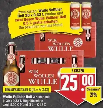 Edeka Wulle Vollbier Hell Angebot