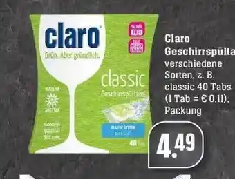 Edeka Claro Geschirrspültabs Angebot