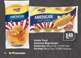 Edeka Golden Toast American Mega-burger Hamburguer Oder Hot Dogs Angebot