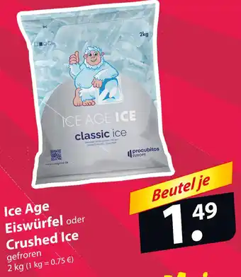 Famila Nord Ost Ice Age Eiswürfel oder Crushed Ice 2 kg Angebot