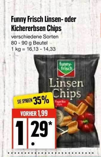 Edeka Funny Frisch Linsen- Oder Kichererbsen Chips Angebot