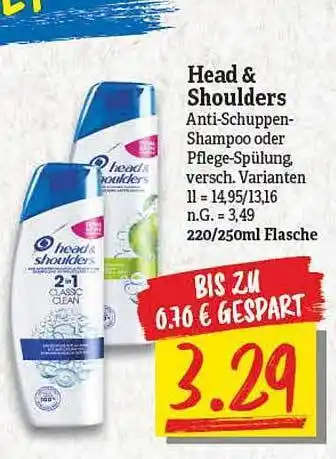 NP Discount Head & Shoulders Anti-schuppen-shampoo Oder Pflege-spülung Angebot