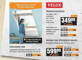 V Baumarkt Velux Wohndachschwingfenster Oder Wohndach Klapp-schwingfenster Panorama Oder Eindeckrahmen Ziegel Angebot