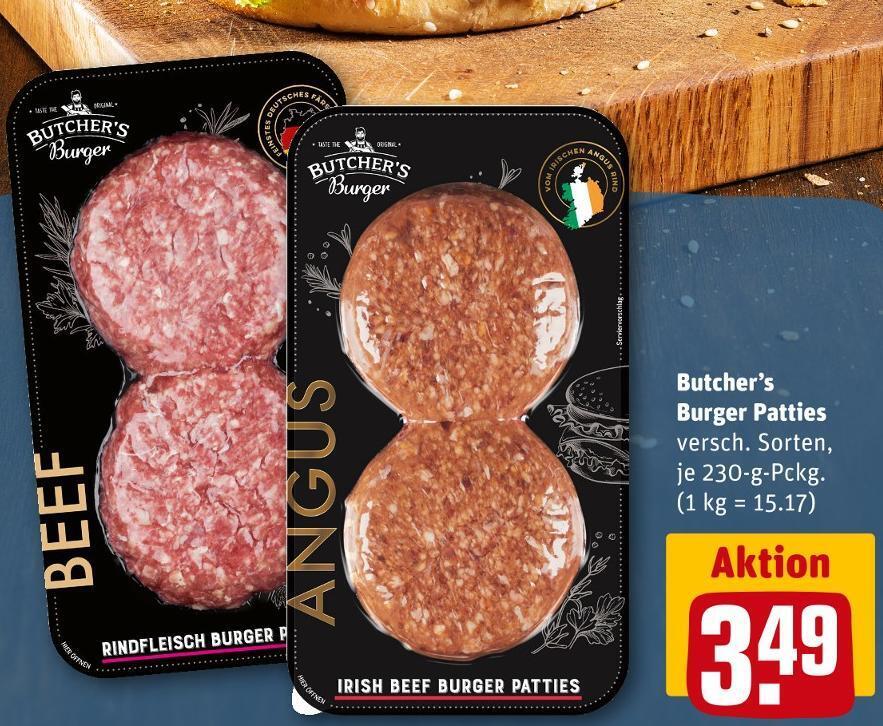 Butcher’s burger patties Angebot bei REWE