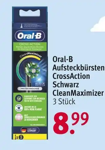 Rossmann Oral-b aufsteckbürsten crossaction schwarz cleanmaximizer Angebot