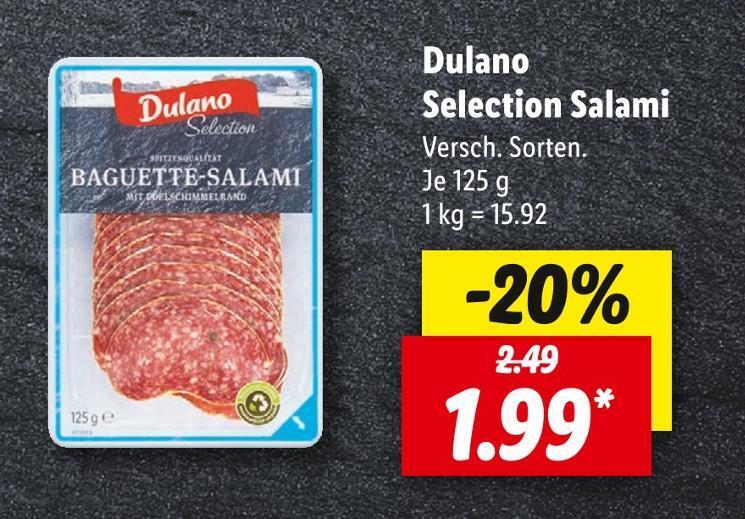 Dulano selection salami Angebot bei Lidl