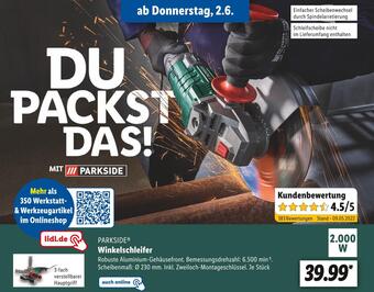Lidl Parkside winkelschleifer Angebot