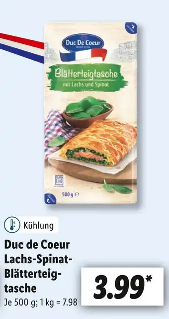 Lidl Duc de coeur lachs-spinat-blätterteigtasche Angebot