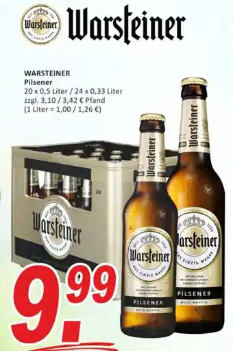 Getränke Fleischmann Warsteiner Pilsener 20x0,5 L/24x0,33 Liter Angebot