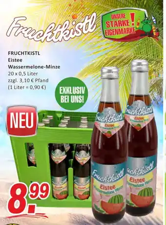 Getränke Fleischmann Fruchtkistl Eistee Wassermelone Minze 20x0,5 Liter Angebot