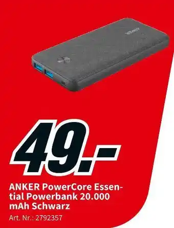 MediaMarkt Anker powercore essential powerbank Angebot