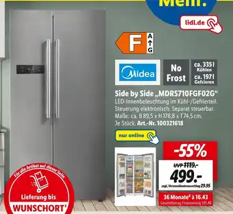 Lidl Midea side by side „mdrs710fgf02g“ Angebot