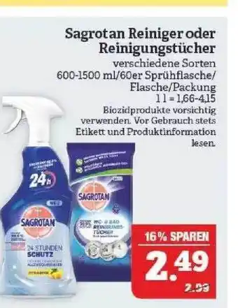 Marktkauf Sagrotan Reiniger Oder Reinigungstücher Angebot