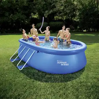 Globus Baumarkt Summer waves summer waves quick pool aufblasbar swimmingpool blau 457 x 305 x 107 cm Angebot