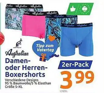 Action Auztralian Damen- Oder Herren-boxershorts Angebot