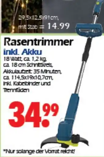 Wreesmann Rasentrimmer inkl. Akku Angebot