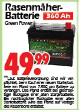 Wreesmann Rasenmäher Batterie 360 Ah Angebot