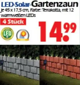 Wreesmann LED Solar Gartenzaun 4 Stück Angebot